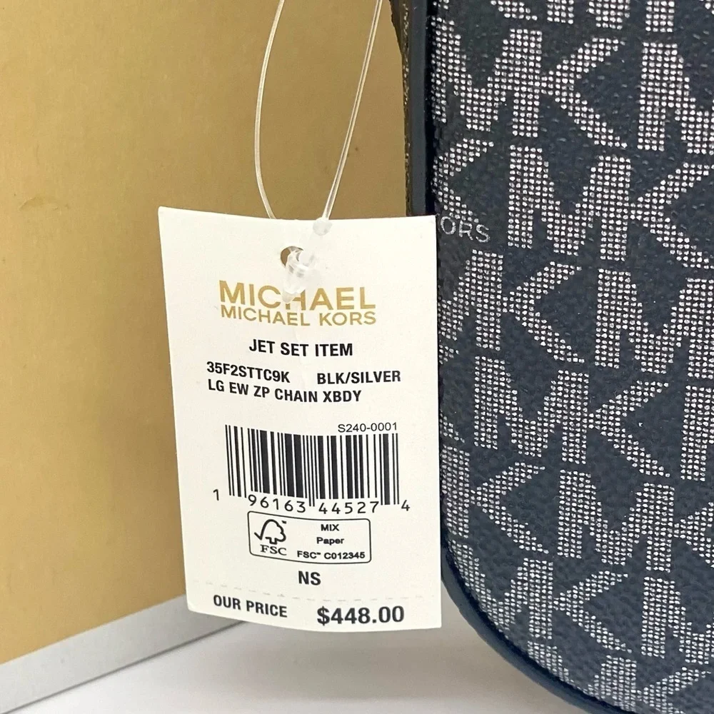 Michael Kors Metallic Zip Chain Crossbody Black Multi